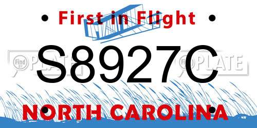 S8927C North Carolina License Plate