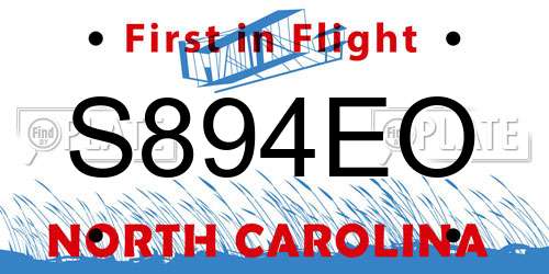 S894EO North Carolina License Plate