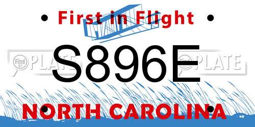S896E North Carolina License Plate