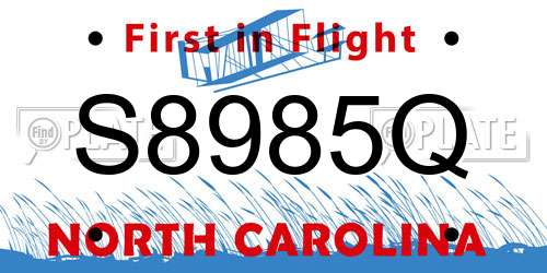 S8985Q North Carolina License Plate