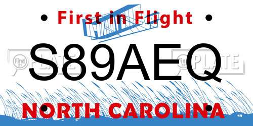S89AEQ North Carolina License Plate