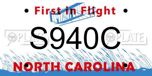 S940C North Carolina License Plate