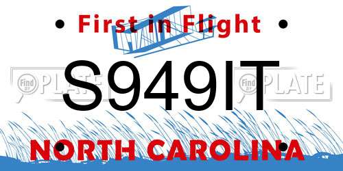 S949IT North Carolina License Plate