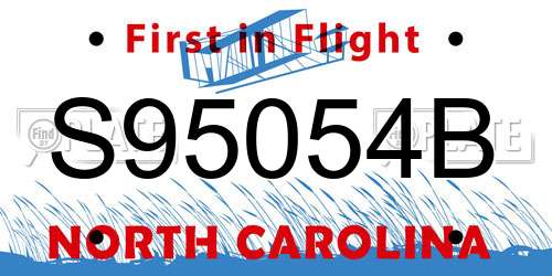 S95054B North Carolina License Plate
