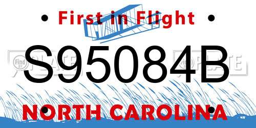 S95084B North Carolina License Plate