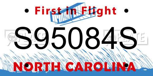 S95084S North Carolina License Plate