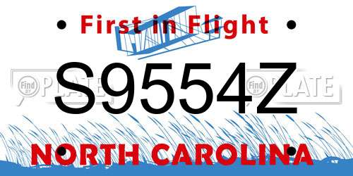 S9554Z North Carolina License Plate
