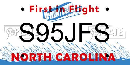 S95JFS North Carolina License Plate
