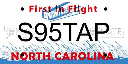 S95TAP North Carolina License Plate