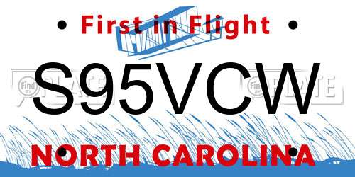 S95VCW North Carolina License Plate