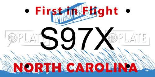 S97X North Carolina License Plate