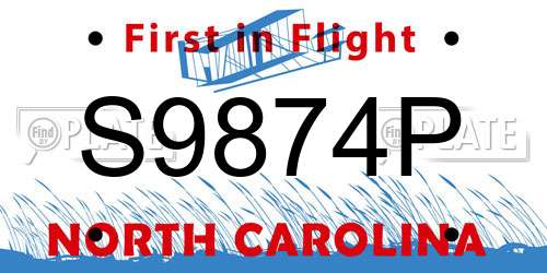 S9874P North Carolina License Plate