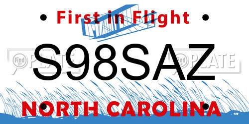 S98SAZ North Carolina License Plate