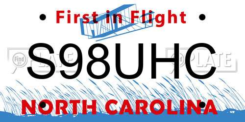S98UHC North Carolina License Plate