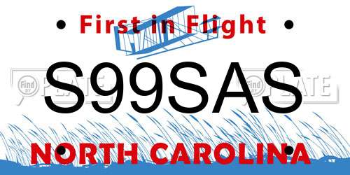 S99SAS North Carolina License Plate