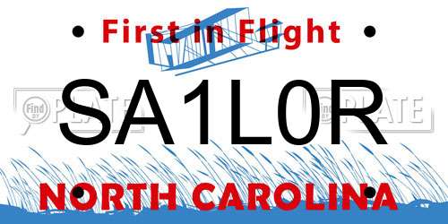 SA1L0R North Carolina License Plate