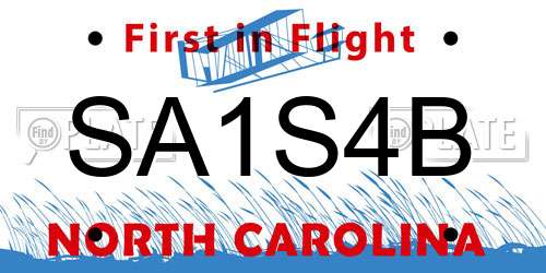 SA1S4B North Carolina License Plate