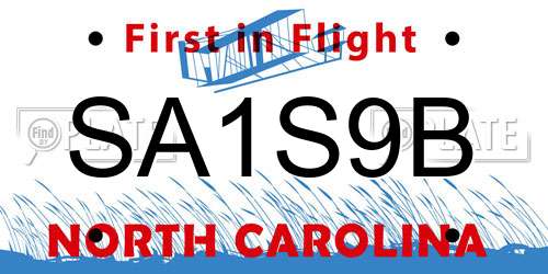 SA1S9B North Carolina License Plate