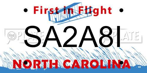 SA2A8I North Carolina License Plate