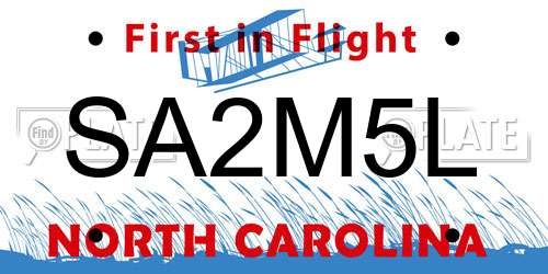 SA2M5L North Carolina License Plate