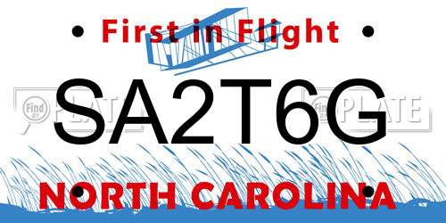 SA2T6G North Carolina License Plate