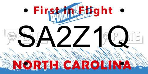 SA2Z1Q North Carolina License Plate