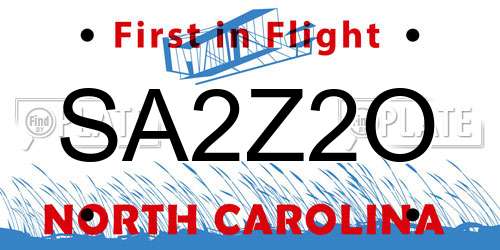 SA2Z2O North Carolina License Plate