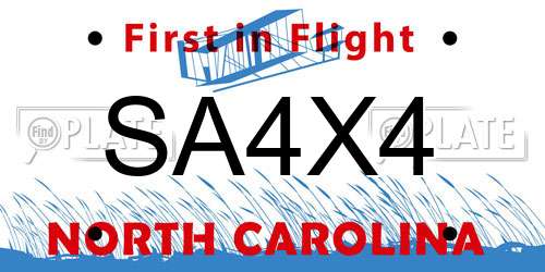 SA4X4 North Carolina License Plate