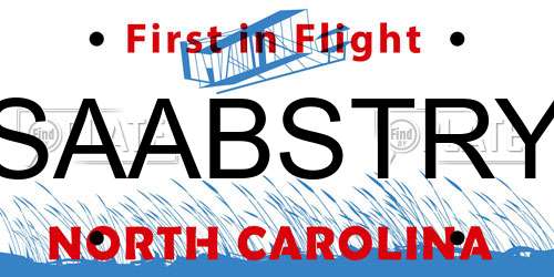SAABSTRY North Carolina License Plate