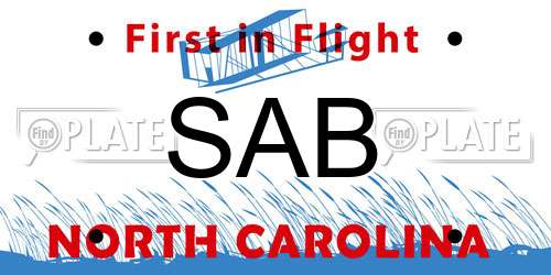 SAB North Carolina License Plate