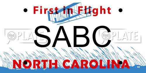 SABC North Carolina License Plate