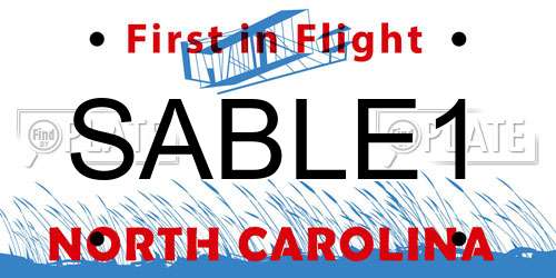 SABLE1 North Carolina License Plate