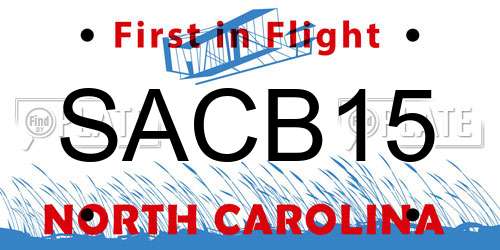 SACB15 North Carolina License Plate