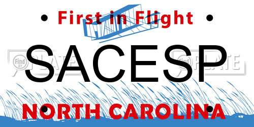 SACESP North Carolina License Plate