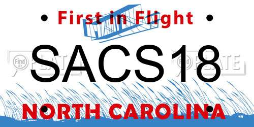 SACS18 North Carolina License Plate