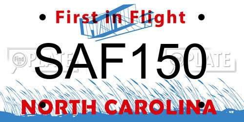 SAF150 North Carolina License Plate