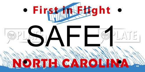SAFE1 North Carolina License Plate
