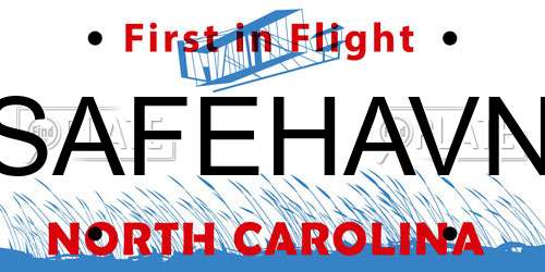 SAFEHAVN North Carolina License Plate