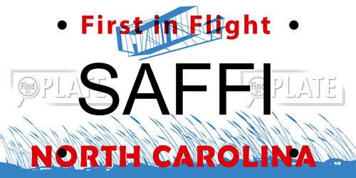 SAFFI North Carolina License Plate