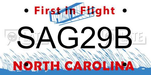 SAG29B North Carolina License Plate