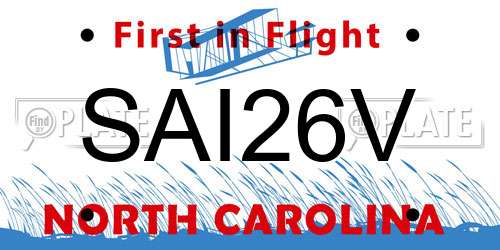 SAI26V North Carolina License Plate