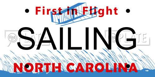 SAILING North Carolina License Plate