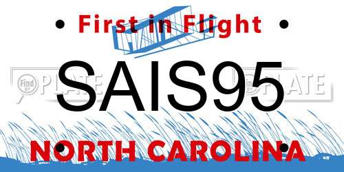 SAIS95 North Carolina License Plate