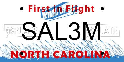 SAL3M North Carolina License Plate