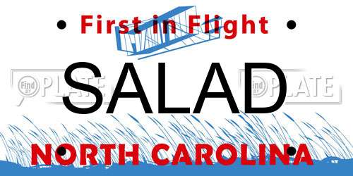 SALAD North Carolina License Plate