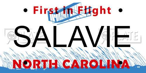 SALAVIE North Carolina License Plate