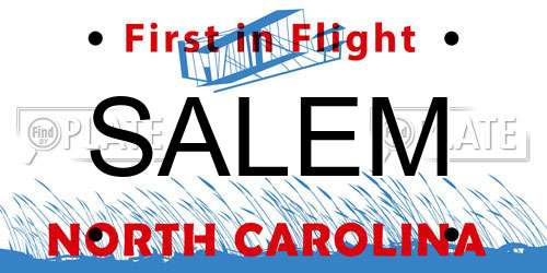 SALEM North Carolina License Plate