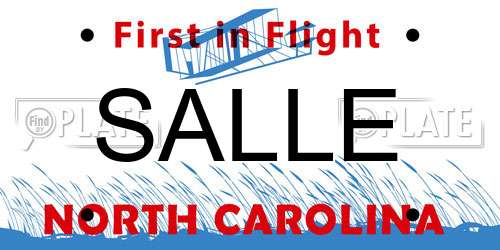 SALLE North Carolina License Plate