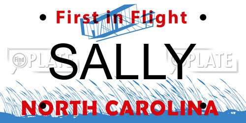 SALLY North Carolina License Plate