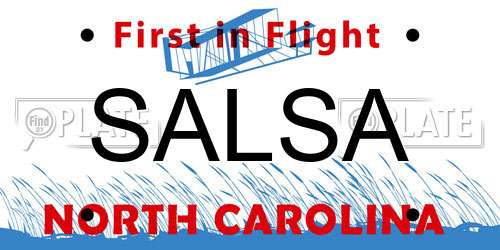 SALSA North Carolina License Plate